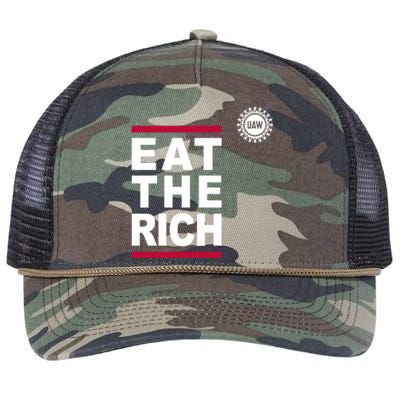 Uaw Eat The Rich Retro Rope Trucker Hat Cap