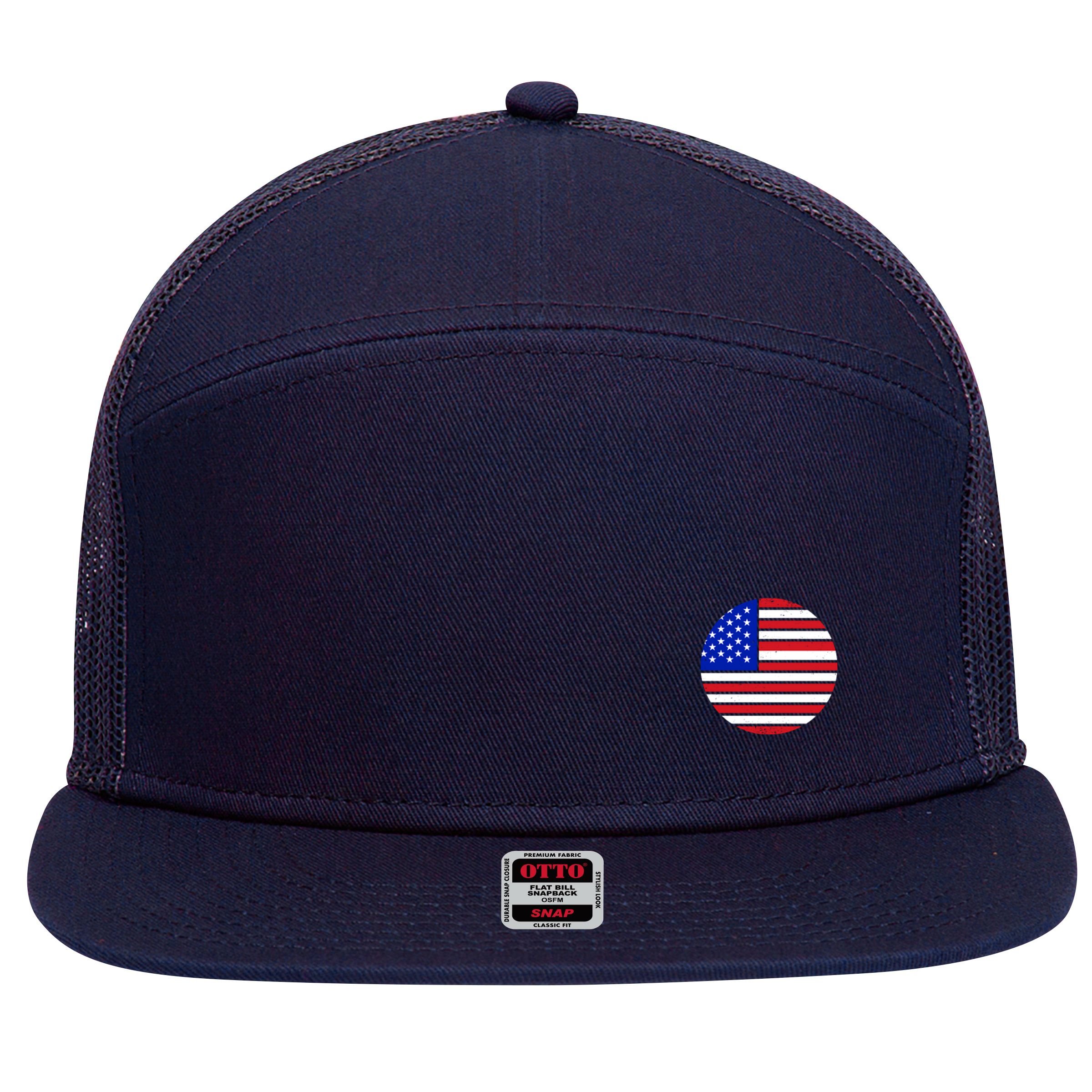 USA Emblem 7 Panel Mesh Trucker Snapback Hat
