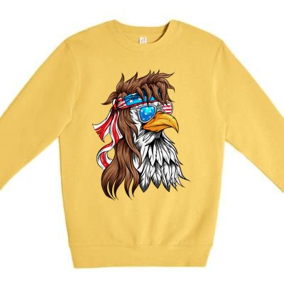 Usa Eagle Us Flag Bandana America National Day Gift Premium Crewneck Sweatshirt