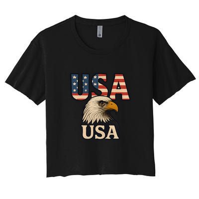 USA Eagle Women's Crop Top Tee