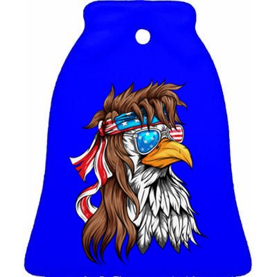 Usa Eagle Us Flag Bandana America National Day Gift Ceramic Bell Ornament