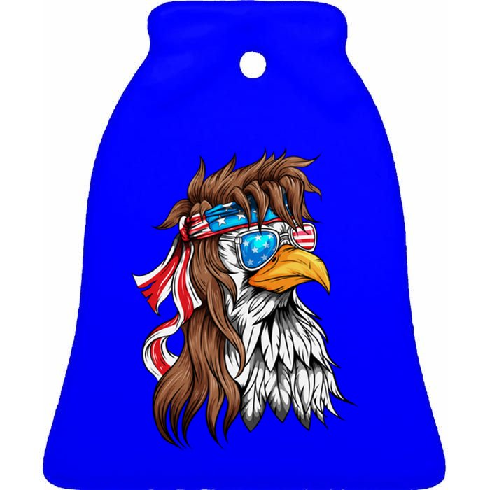 Usa Eagle Us Flag Bandana America National Day Gift Ceramic Bell Ornament