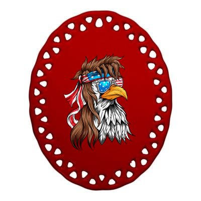 Usa Eagle Us Flag Bandana America National Day Gift Ceramic Oval Ornament