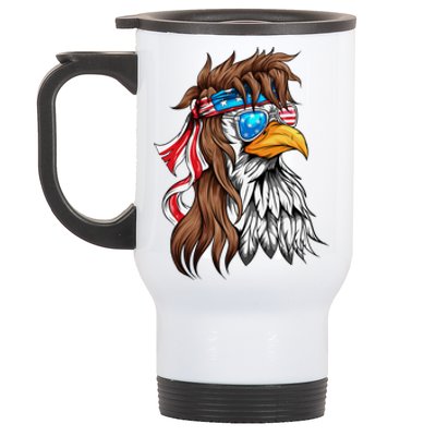 Usa Eagle Us Flag Bandana America National Day Gift Stainless Steel Travel Mug