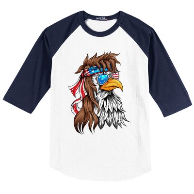 Usa Eagle Us Flag Bandana America National Day Gift Baseball Sleeve Shirt