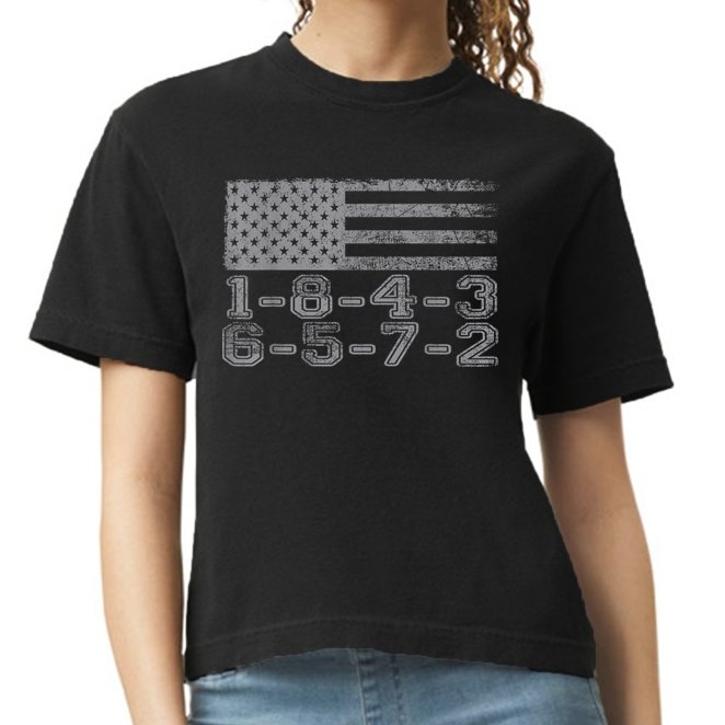 Usa Flag 18436572 Firing Order Small Block Engine Gift Comfort Colors Boxy T-Shirt