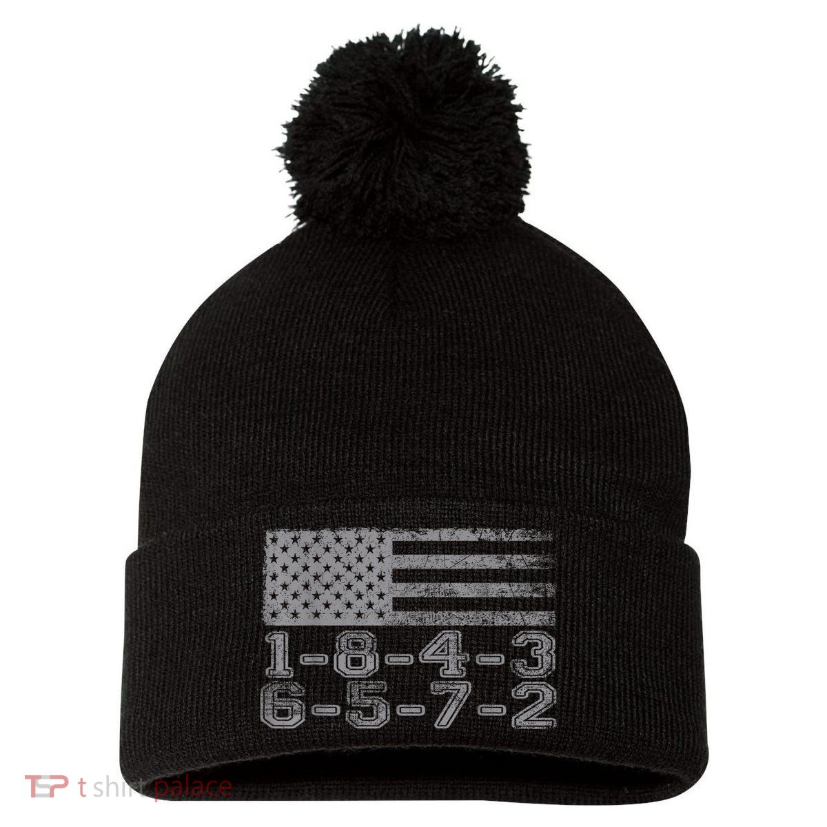 Usa Flag 18436572 Firing Order Small Block Engine Gift Pom Pom 12in Knit Beanie