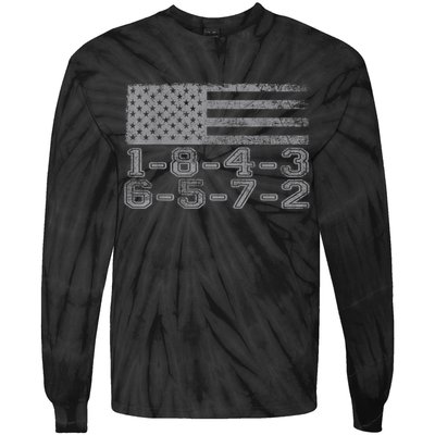 Usa Flag 18436572 Firing Order Small Block Engine Gift Tie-Dye Long Sleeve Shirt