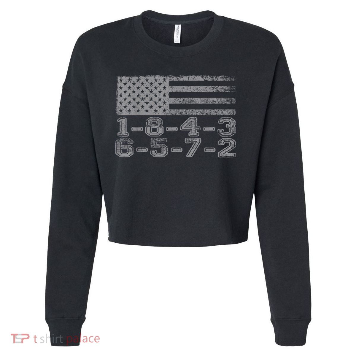 Usa Flag 18436572 Firing Order Small Block Engine Gift Cropped Pullover Crew