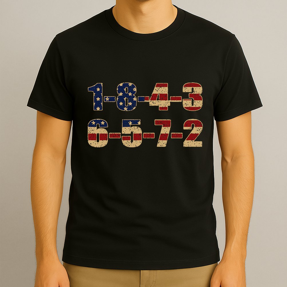 USA Flag 18436572 Firing Order Small Block T-Shirt