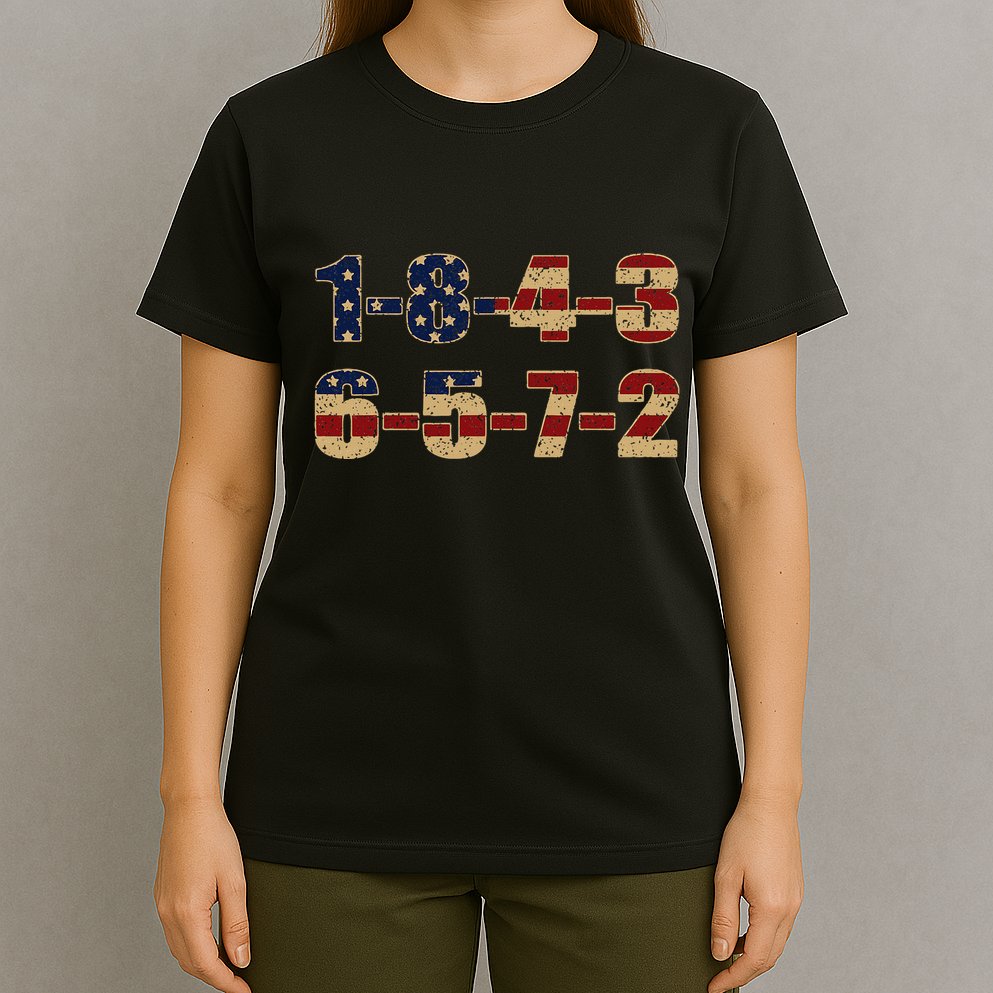 USA Flag 18436572 Firing Order Small Block T-Shirt