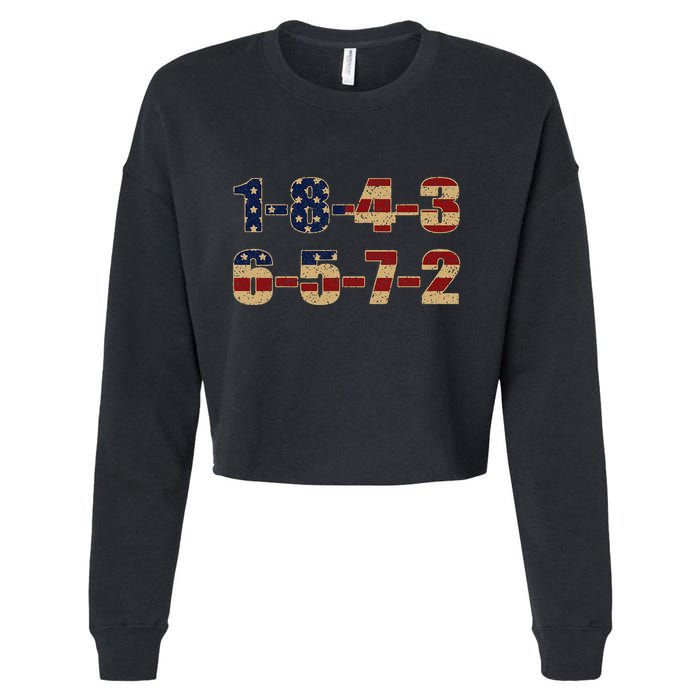 USA Flag 18436572 Firing Order Small Block Cropped Pullover Crew