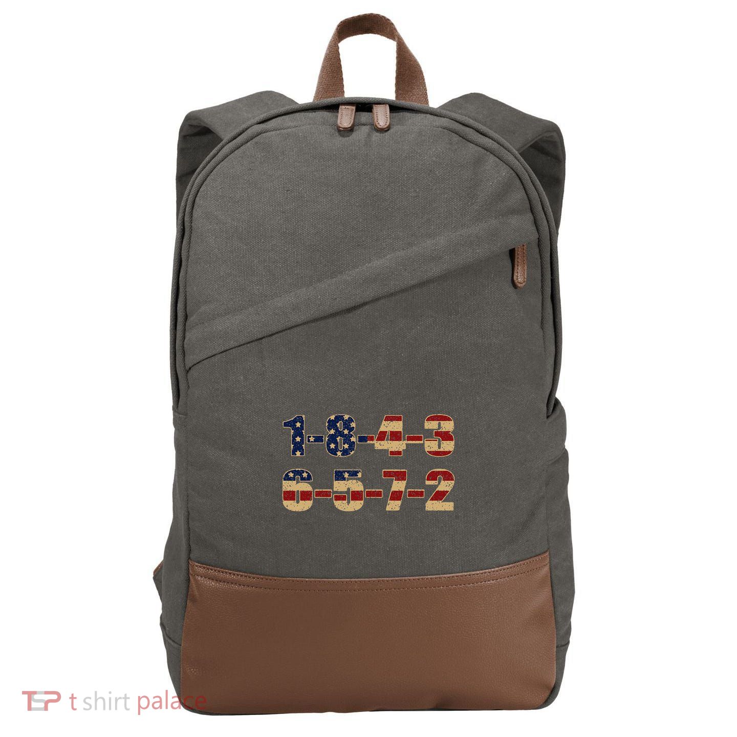 USA Flag 18436572 Firing Order Small Block Cotton Canvas Backpack