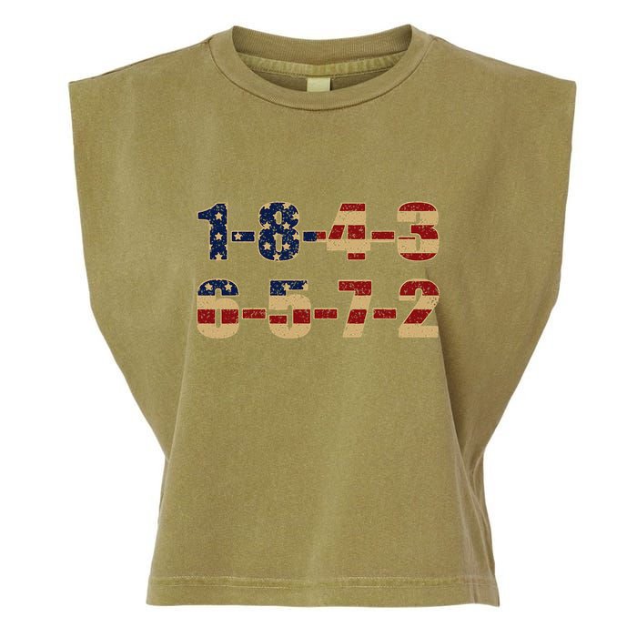 USA Flag 18436572 Firing Order Small Block Garment-Dyed Women's Muscle Tee
