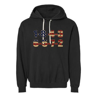 Usa Flag 18436572 Firing Order Small Block Engine V8 Block Garment-Dyed Fleece Hoodie