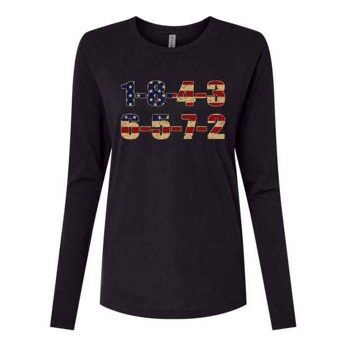 Usa Flag 18436572 Firing Order Small Block Engine V8 Block Womens Cotton Relaxed Long Sleeve T-Shirt