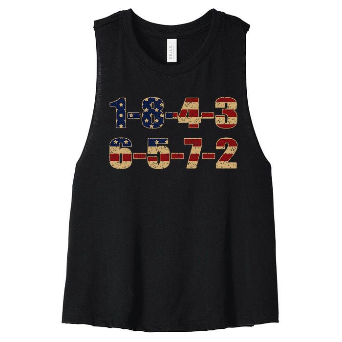 Usa Flag 18436572 Firing Order Small Block Engine V8 Block Women's Racerback Cropped Tank