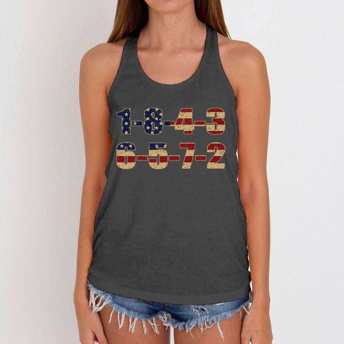 Usa Flag 18436572 Firing Order Small Block Engine V8 Block Women's Knotted Racerback Tank