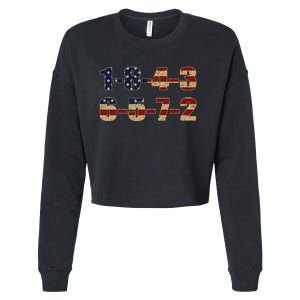 Usa Flag 18436572 Firing Order Small Block Engine V8 Block Cropped Pullover Crew