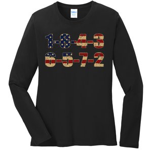 Usa Flag 18436572 Firing Order Small Block Engine V8 Block Ladies Long Sleeve Shirt