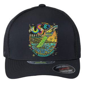 Us Festival 1983 Colorful Rainbow Music Fest Us 70s Flexfit Unipanel Trucker Cap