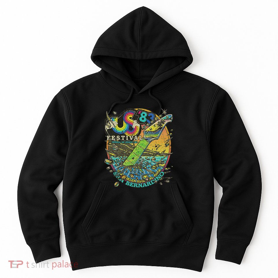 Us Festival 1983 Colorful Rainbow Music Fest Us 70s Hoodie