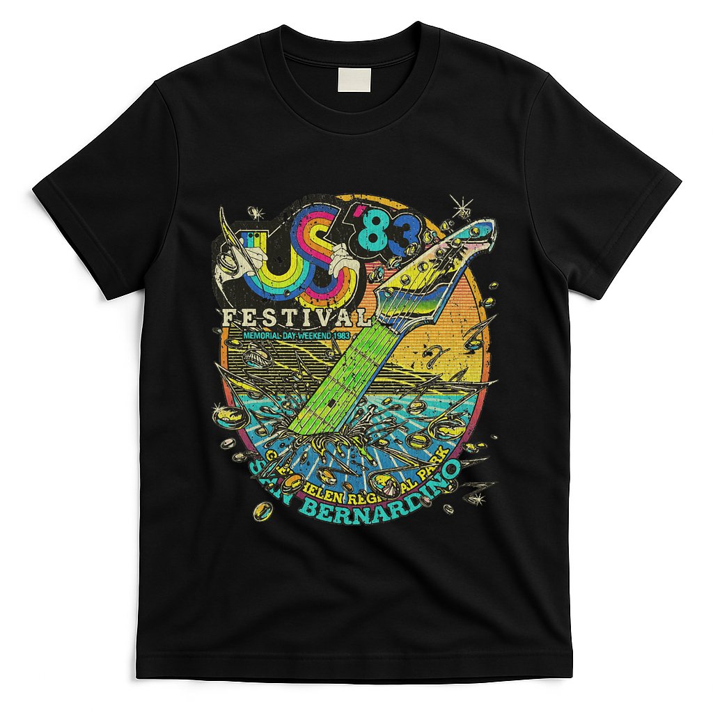 Us Festival 1983 Colorful Rainbow Music Fest Us 70s T-Shirt