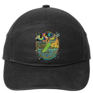 Us Festival 1983 Colorful Rainbow Music Fest Us 70s 7-Panel Snapback Hat