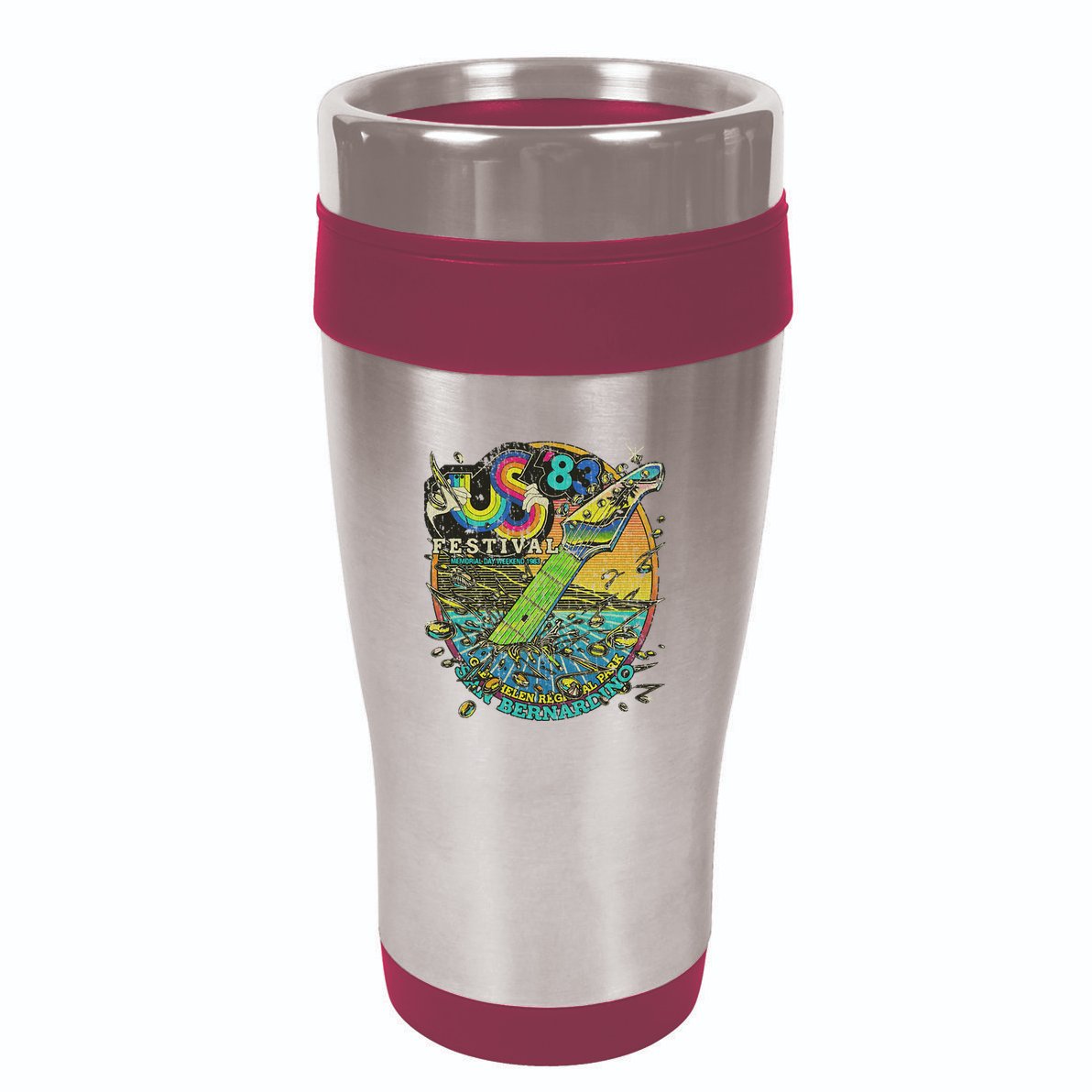 Us Festival 1983 Colorful Rainbow Music Fest Us 70s 16oz Travel Tumbler