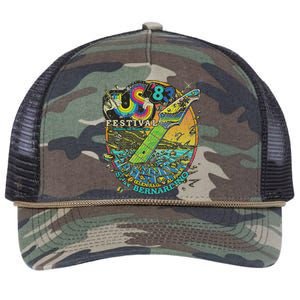 Us Festival 1983 Colorful Rainbow Music Fest Us 70s Retro Rope Trucker Hat Cap