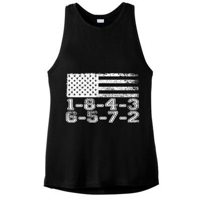 Usa Flag 18436572 Firing Order Small Block Engine V8 Block Gift Ladies PosiCharge Tri-Blend Wicking Tank