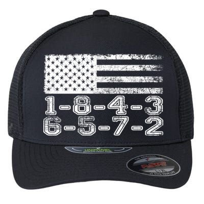 Usa Flag 18436572 Firing Order Small Block Engine V8 Block Gift Flexfit Unipanel Trucker Cap