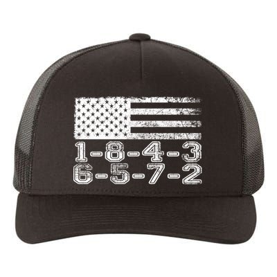 Usa Flag 18436572 Firing Order Small Block Engine V8 Block Gift Yupoong Adult 5-Panel Trucker Hat