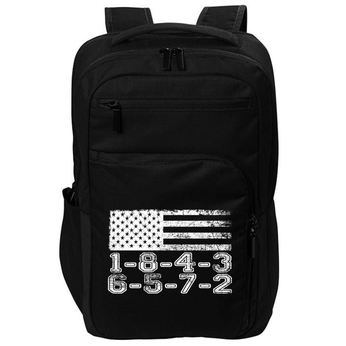 Usa Flag 18436572 Firing Order Small Block Engine V8 Block Gift Impact Tech Backpack
