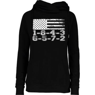 Usa Flag 18436572 Firing Order Small Block Engine V8 Block Gift Womens Funnel Neck Pullover Hood