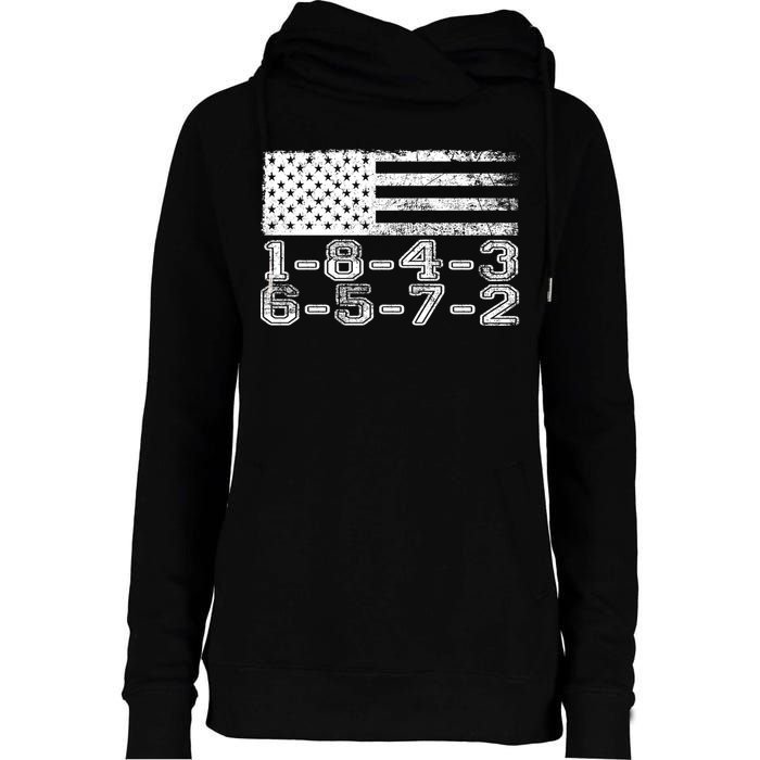 Usa Flag 18436572 Firing Order Small Block Engine V8 Block Gift Womens Funnel Neck Pullover Hood