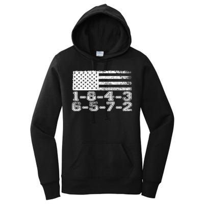 Usa Flag 18436572 Firing Order Small Block Engine V8 Block Gift Women's Pullover Hoodie