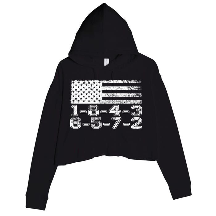 Usa Flag 18436572 Firing Order Small Block Engine V8 Block Gift Crop Fleece Hoodie