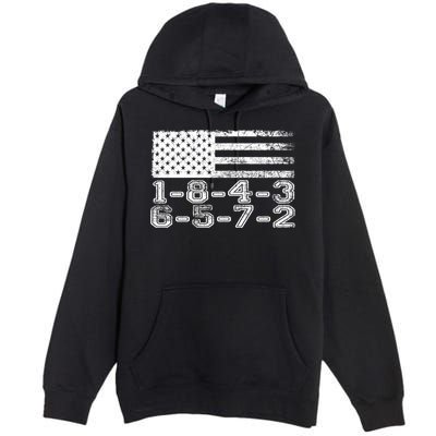 Usa Flag 18436572 Firing Order Small Block Engine V8 Block Gift Premium Pullover Hoodie