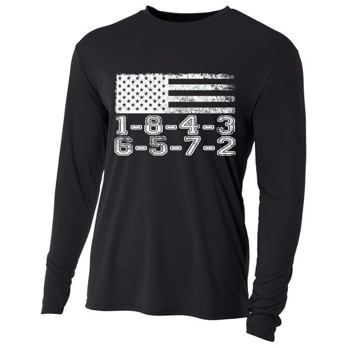 Usa Flag 18436572 Firing Order Small Block Engine V8 Block Gift Cooling Performance Long Sleeve Crew