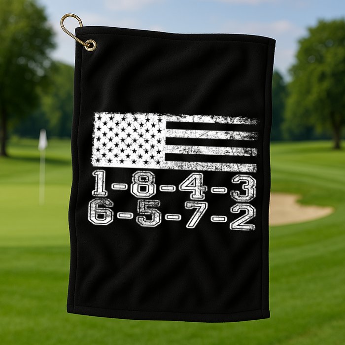 Usa Flag 18436572 Firing Order Small Block Engine V8 Block Gift Golf Towel