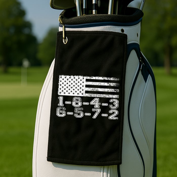Usa Flag 18436572 Firing Order Small Block Engine V8 Block Gift Golf Towel