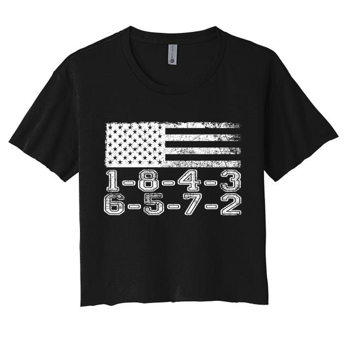 Usa Flag 18436572 Firing Order Small Block Engine V8 Block Gift Crop Top