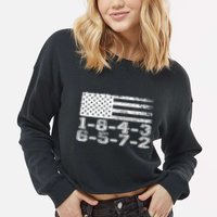 Usa Flag 18436572 Firing Order Small Block Engine V8 Block Gift Cropped Pullover Crew