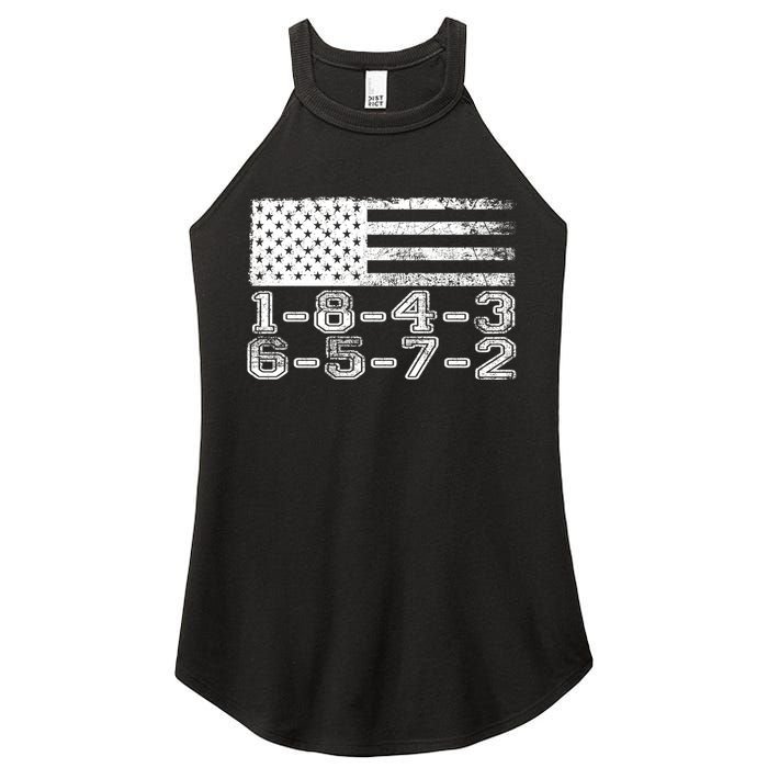 Usa Flag 18436572 Firing Order Small Block Engine V8 Block Gift Women's Perfect Tri Rocker Tank