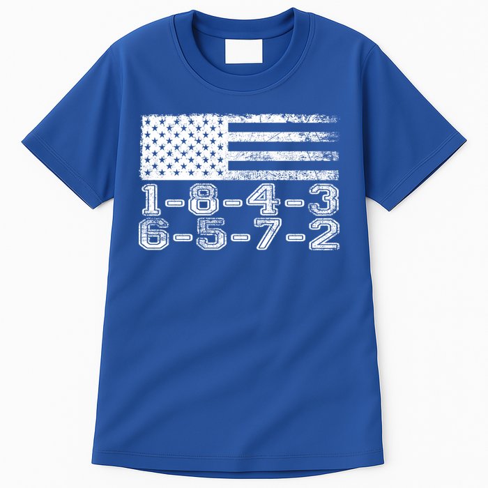 Usa Flag 18436572 Firing Order Small Block Engine V8 Block Gift Tall T-Shirt
