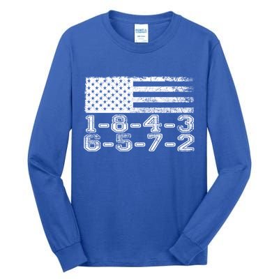 Usa Flag 18436572 Firing Order Small Block Engine V8 Block Gift Tall Long Sleeve T-Shirt