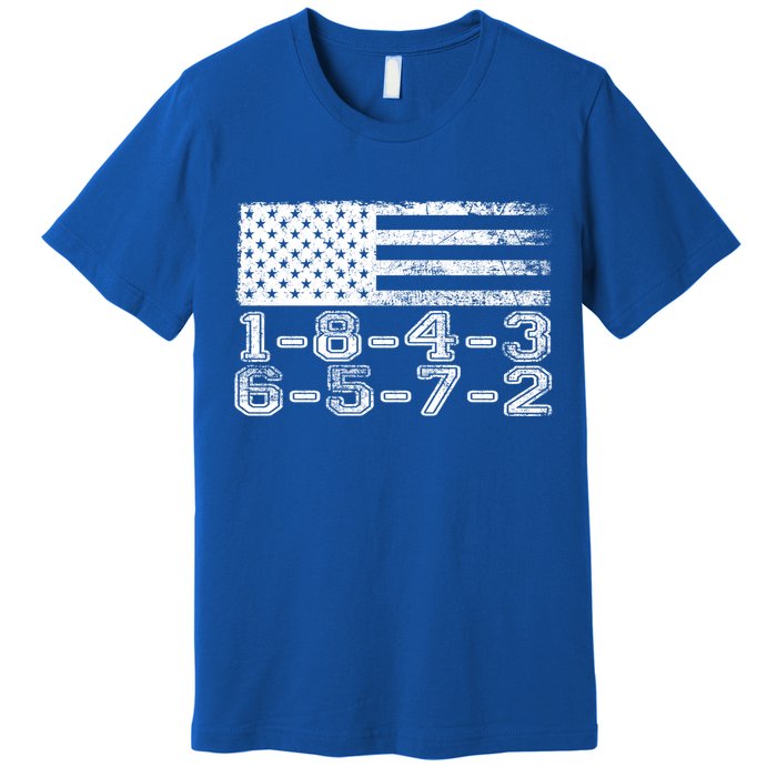 Usa Flag 18436572 Firing Order Small Block Engine V8 Block Gift Premium T-Shirt
