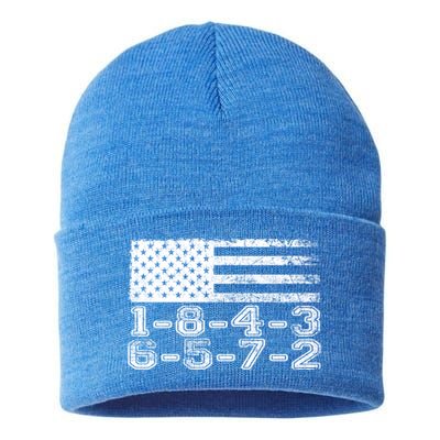 Usa Flag 18436572 Firing Order Small Block Engine V8 Block Gift Sustainable Knit Beanie