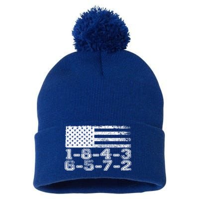 Usa Flag 18436572 Firing Order Small Block Engine V8 Block Gift Pom Pom 12in Knit Beanie